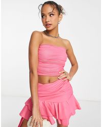 New Look - Layered Tulle Bandeau Top - Lyst