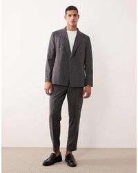 ASOS - Pinstripe Relaxed Tapered Suit Trousers - Lyst