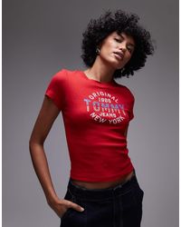 Tommy Hilfiger - Usa Central Logo T-shirt - Lyst