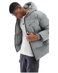 Good For Nothing - Hooded Puffer Jacket With Logo - Lyst