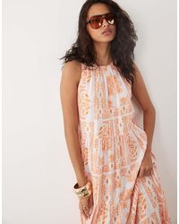 Y.A.S - Sleeveless Tiered Hem Smock Maxi Dress - Lyst