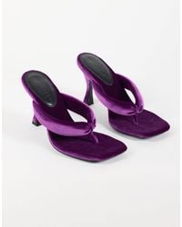ASOS - Gepolsterte zehensteg-sandalen mit absatz - Lyst
