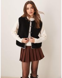 ASOS - Borg Vest With Blanket Stitch Detail - Lyst