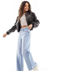 ASOS - Vaqueros Dad De Pernera Ancha Con Lavado Azul De Asos Design Petite - Lyst