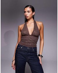 Edikted - Jackie Studded Halter Top - Lyst