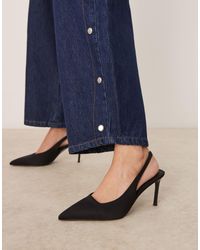 Asos Design Wide Fit - Spicy Slingback Stiletto Mid Heeled Shoes - Lyst