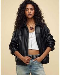 Stradivarius - – oversize-jacke aus kunstleder - Lyst