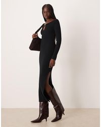 Abercrombie & Fitch - Long Sleeve Hardware Sweater Maxi Dress - Lyst