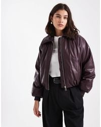 Cotton On - – bauschige bomberjacke aus kunstleder - Lyst