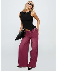 Princess Polly - Paltrow Cotton Rich Cargo Buckle Pocket Detail baggy Wide Leg Jeans - Lyst