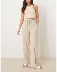 Vila - High Waist Wide Leg Seam Front Pants - Lyst