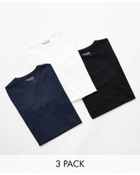 SELECTED - 3 Pack T-shirts - Lyst