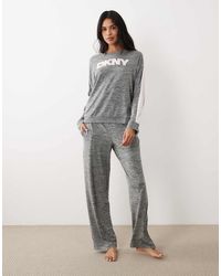 DKNY - Long Sleeve Top And Pant Lounge Set - Lyst