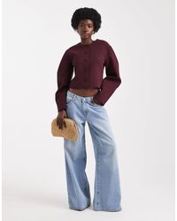 ASOS - Blazer d'ensemble sans col à manches cocon - prune - Lyst