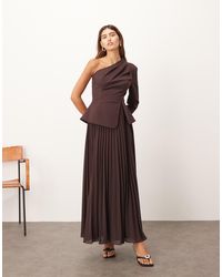 ARRANGE Cutwork Floral Midi Dress With Fringe Hem in Green | Lyst