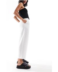 New Look - Linen Cropped Trousers - Lyst