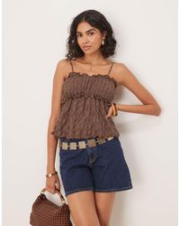 ASOS - – festival – strukturiertes babydoll-oberteil - Lyst