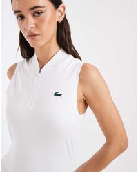 Lacoste - Tennis Performance Sleeveless 1/4 Zip Logo Polo Top - Lyst