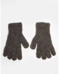 ASOS - Gants côtelés en maille bouclée - Lyst