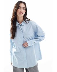 ASOS - Camicia Oversize Blu E Bianca A Righe - Lyst
