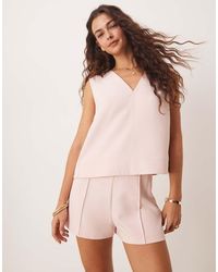 ASOS - Tailored Boxy V Neck Shell Top Co-ord - Lyst