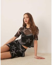 Never Fully Dressed - Seashell Print Mesh T-Shirt Co-Ord - Lyst