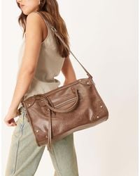 Gina Tricot - Studded Large Top Handle Tote Bag With Cross Body Strap - Lyst