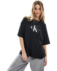 Calvin Klein - T-shirt coupe boyfriend à monogramme - ck - Lyst