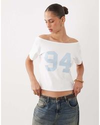 Cotton On - Sporty Off Shoulder Graphic Tee - Lyst