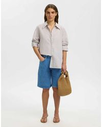 SELECTED - Short en jean - moyen denim - Lyst