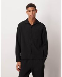 ASOS - Co-Ord Relaxed Revere Plisse Shirt - Lyst