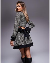 ASOS - Minigonna Nera E Oro Bouclé A Pieghe - Lyst