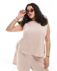 ASOS - Asos Design Curve Textured Tie Side Shell Top Co-ord - Lyst