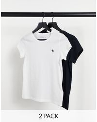 Abercrombie & Fitch 2 Pack Short Sleeve Tee - Black