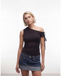 Monki - Off Shoulder Ruched Top - Lyst