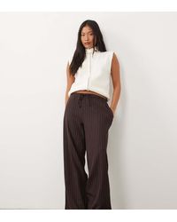 New Look - Pinstripe Wide Leg Trouser - Lyst