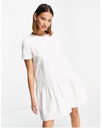 white denim smock dress