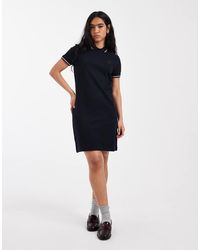 Fred Perry - Twin Tipped Logo Polo Shirt Mini Dress - Lyst
