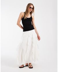 Aware - High Waist Boho Maxi Skirt With Ruffle Detail - Lyst