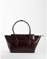 ASOS - Maxi Borsa Strutturata Bordeaux - Lyst
