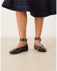 Mango - Flat Shoe With Eyelet Ankle Strap - Lyst