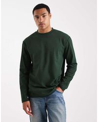 ASOS - Ruimvallend T-Shirt Van Zware Stof Met Lange Mouwen En Onafgewerkte Zoom - Lyst