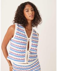 ASOS - – tanktop aus mehrfarbigem häkel-strick mit schleifen vorn, kombiteil - Lyst