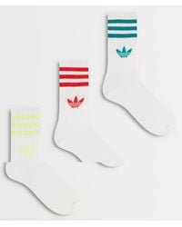 adidas Originals - 3 Pack Three Stripe Crew Socks - Lyst
