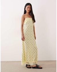 ASOS - Cami Maxi Slip Dress With Lace Trims - Lyst
