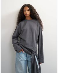 TOPSHOP - Langarmoberteil mit bindegürtel-detail - Lyst