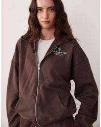 Abercrombie & Fitch - Zip Up Logo Hoodie Co-ord - Lyst