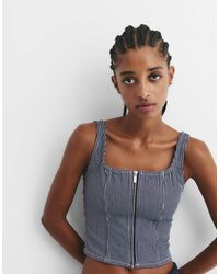 Pull&Bear - Striped Corset Top - Lyst