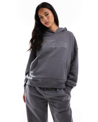 Kaiia - Embroidered Logo Oversized Hoodie Co-ord - Lyst