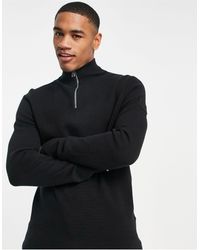 Maglione con zipErmenegildo Zegna in Lana da Uomo colore Nero Uomo Abbigliamento da Maglieria da Maglioni con zip 